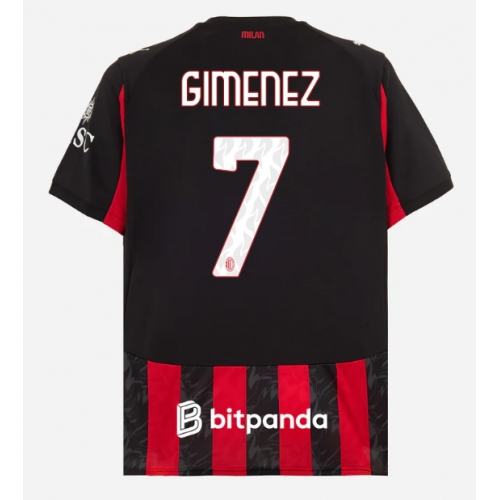 Billige Fotballdrakt AC Milan Santiago Gimenez #7 Replika Hjemmedrakt 2025-26 Kortermet Billige Fotballdrakt AC Milan Santiago Gimenez #7 Replika Hjemmedrakt 2025-26 Kortermet